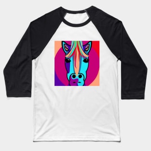 Colorful Horse (Salmon Orange) Baseball T-Shirt